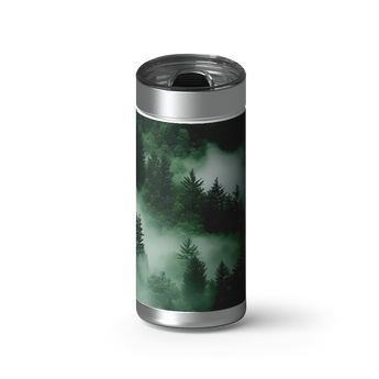 Misty Pines wrap on a brushed stainless Wrapware tumbler