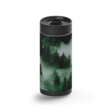 Misty Pines wrap on a black ceramic Wrapware tumbler