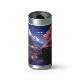 Moon-lit Temple wrap on a brushed stainless Wrapware tumbler