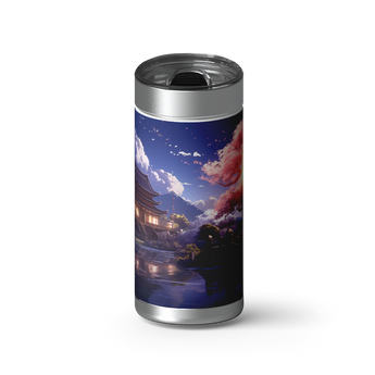 Moon-lit Temple wrap on a brushed stainless Wrapware tumbler