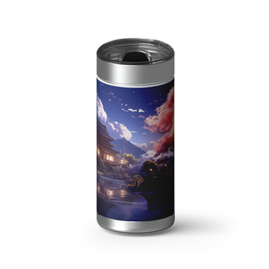 Moon-lit Temple wrap on a brushed stainless Wrapware tumbler