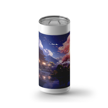 Moon-lit Temple wrap on a white ceramic Wrapware tumbler