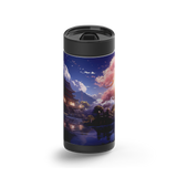 Moon-lit Temple wrap on a black ceramic Wrapware tumbler