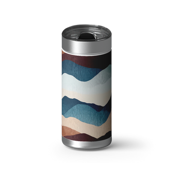Mountain Hues wrap on a brushed stainless Wrapware tumbler