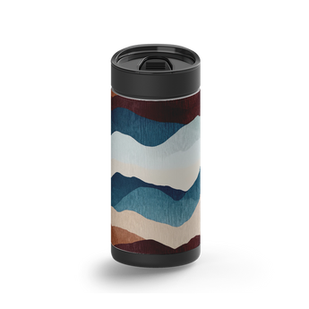 Mountain Hues wrap on a black ceramic Wrapware tumbler