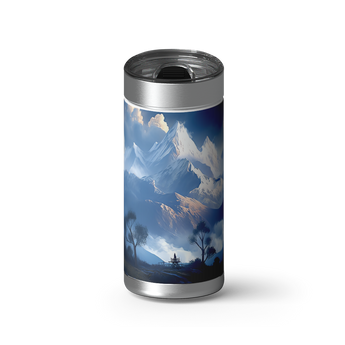 Mountain Peaks wrap on a brushed stainless Wrapware tumbler