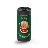 Mrs Claus Era - Green wrap on a black ceramic Wrapware tumbler