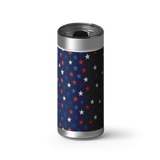 Navy Star Pattern wrap on a brushed stainless Wrapware tumbler