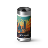 New York Travel Poster wrap on a brushed stainless Wrapware tumbler