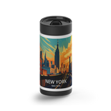 New York Travel Poster wrap on a black ceramic Wrapware tumbler