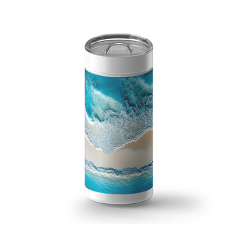 Ocean Bliss wrap on a white ceramic Wrapware tumbler