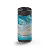 Ocean Bliss wrap on a black ceramic Wrapware tumbler