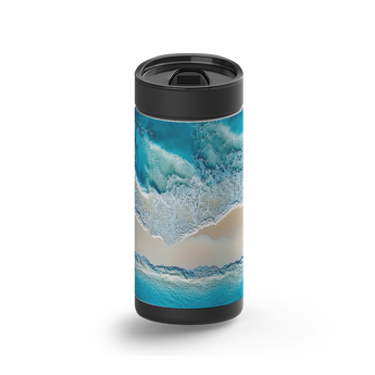 Ocean Bliss wrap on a black ceramic Wrapware tumbler