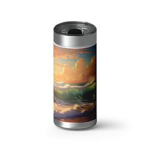 Ocean Waves at Sunset wrap on a brushed stainless Wrapware tumbler