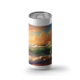 Ocean Waves at Sunset wrap on a white ceramic Wrapware tumbler