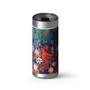 Octopus Garden wrap on a brushed stainless Wrapware tumbler