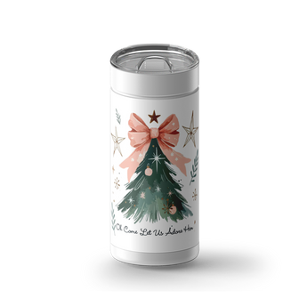 Oh Come Let Us Adore wrap on a white ceramic Wrapware tumbler