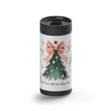 Oh Come Let Us Adore wrap on a black ceramic Wrapware tumbler