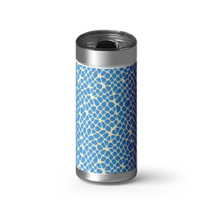 Organic Blue wrap on a brushed stainless Wrapware tumbler
