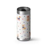 Patriotic Pups wrap on a brushed stainless Wrapware tumbler
