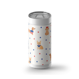 Patriotic Pups wrap on a white ceramic Wrapware tumbler
