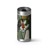 Picatto Kitty wrap on a brushed stainless Wrapware tumbler