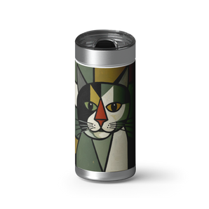 Picatto Kitty wrap on a brushed stainless Wrapware tumbler