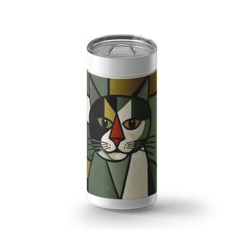 Picatto Kitty wrap on a white ceramic Wrapware tumbler