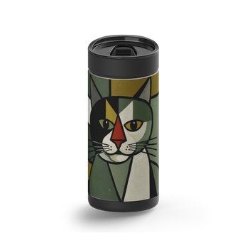 Picatto Kitty wrap on a black ceramic Wrapware tumbler