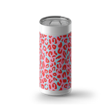Pink & Light Teal Cheetah Print wrap on a white ceramic Wrapware tumbler