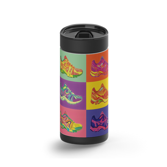 Pop Sneakers wrap on a black ceramic Wrapware tumbler