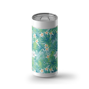 Pretty Flower Pattern wrap on a white ceramic Wrapware tumbler
