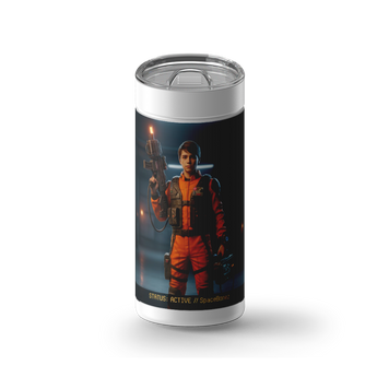 Raider Scavenger Custom Tumbler wrap on a white ceramic Wrapware tumbler