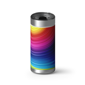 Rainbow Spiral wrap on a brushed stainless Wrapware tumbler