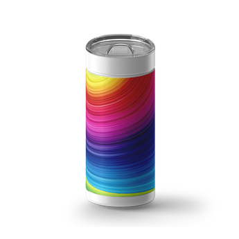 Rainbow Spiral wrap on a white ceramic Wrapware tumbler