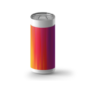 Rainbow Stripes wrap on a white ceramic Wrapware tumbler
