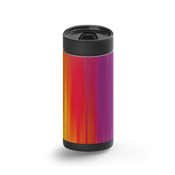 Rainbow Stripes wrap on a black ceramic Wrapware tumbler