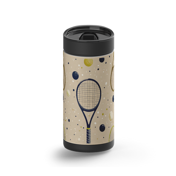 Rally Time wrap on a black ceramic Wrapware tumbler