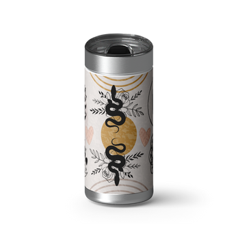 Rattle & Tat wrap on a brushed stainless Wrapware tumbler
