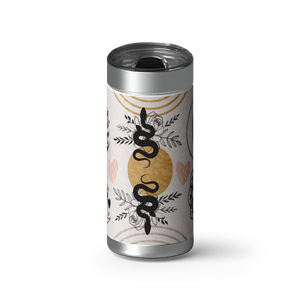 Rattle & Tat wrap on a brushed stainless Wrapware tumbler