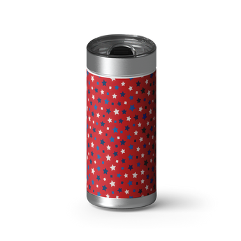 Red and Ready for Fireworks wrap on a brushed stainless Wrapware tumbler