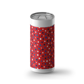 Red and Ready for Fireworks wrap on a white ceramic Wrapware tumbler