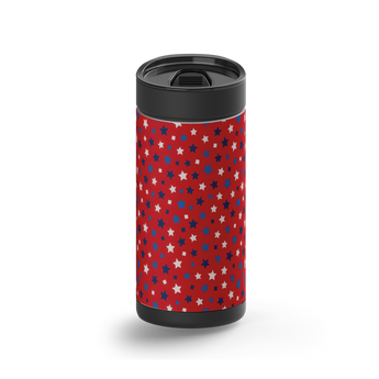 Red and Ready for Fireworks wrap on a black ceramic Wrapware tumbler