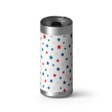 Red White and Blue Stars wrap on a brushed stainless Wrapware tumbler