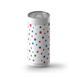 Red White and Blue Stars wrap on a white ceramic Wrapware tumbler