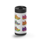 Retro Runners wrap on a black ceramic Wrapware tumbler