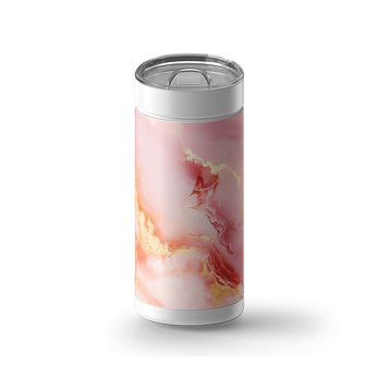 Rose Gold Marble 1 wrap on a white ceramic Wrapware tumbler