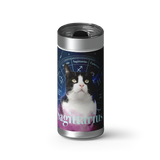Sagittarius Zodicat Custom Tumbler wrap on a brushed stainless Wrapware tumbler