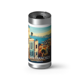 San Francisco Travel Poster wrap on a brushed stainless Wrapware tumbler