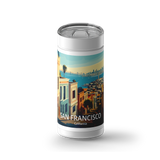 San Francisco Travel Poster wrap on a white ceramic Wrapware tumbler